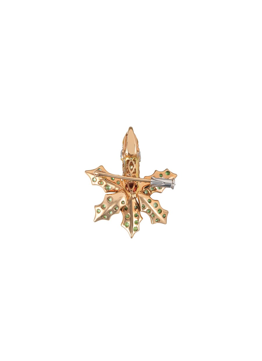 Women MIO HARUTAKA Fine Jewellery | Holly Jolly 18K Gold Diamond Gemstone Brooch