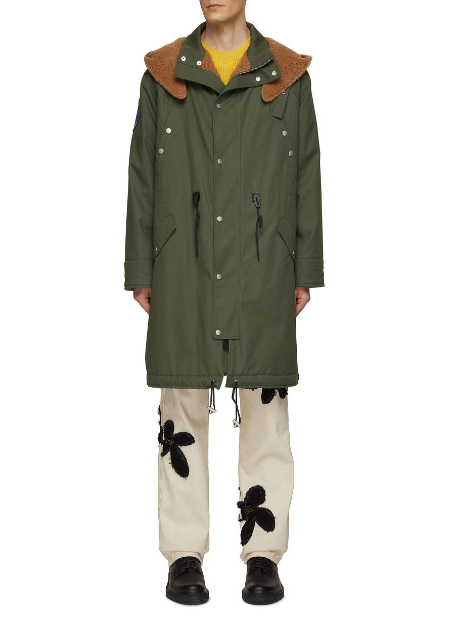 Men KENZO Coats | Logo Patch Hooded Parka