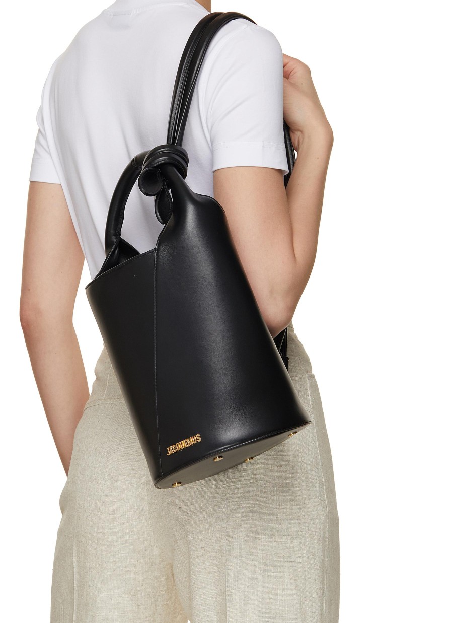 Women JACQUEMUS Tote Bags | Le Petit Tourni Leather Bucket Bag