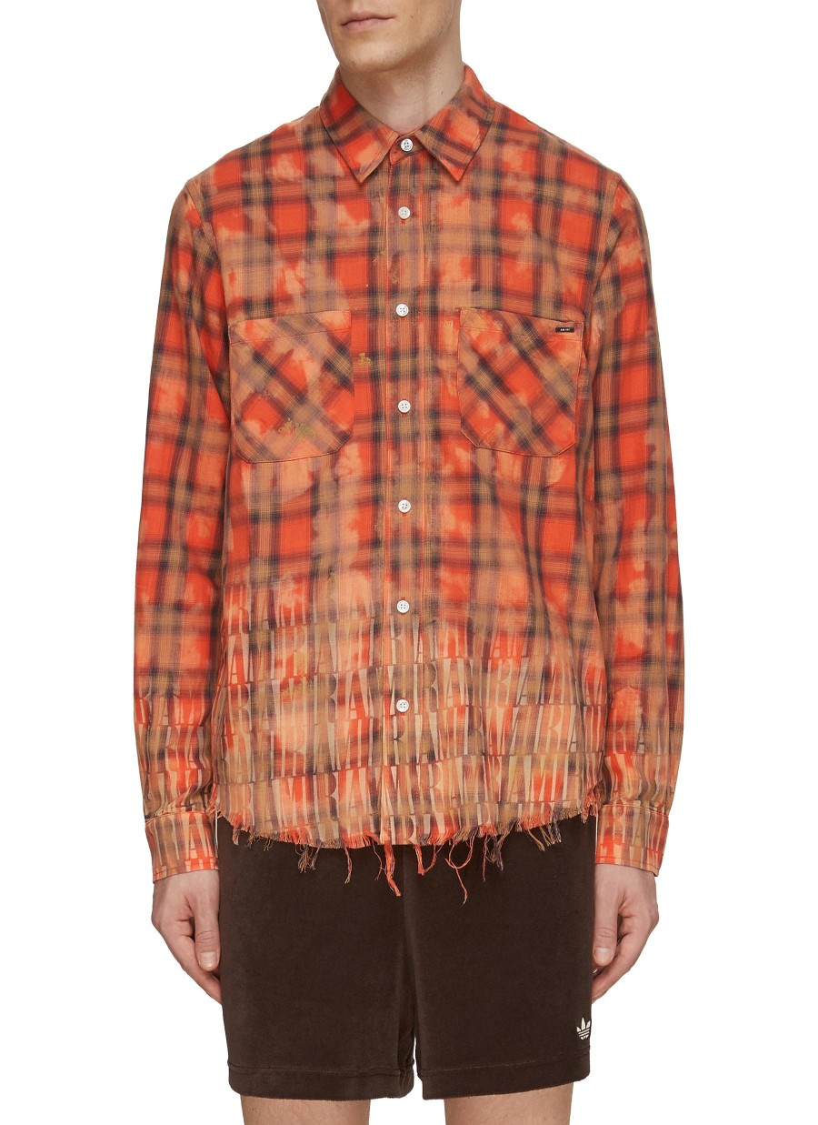 Men AMIRI Shirts | Bleached Logo Flannel Shirt