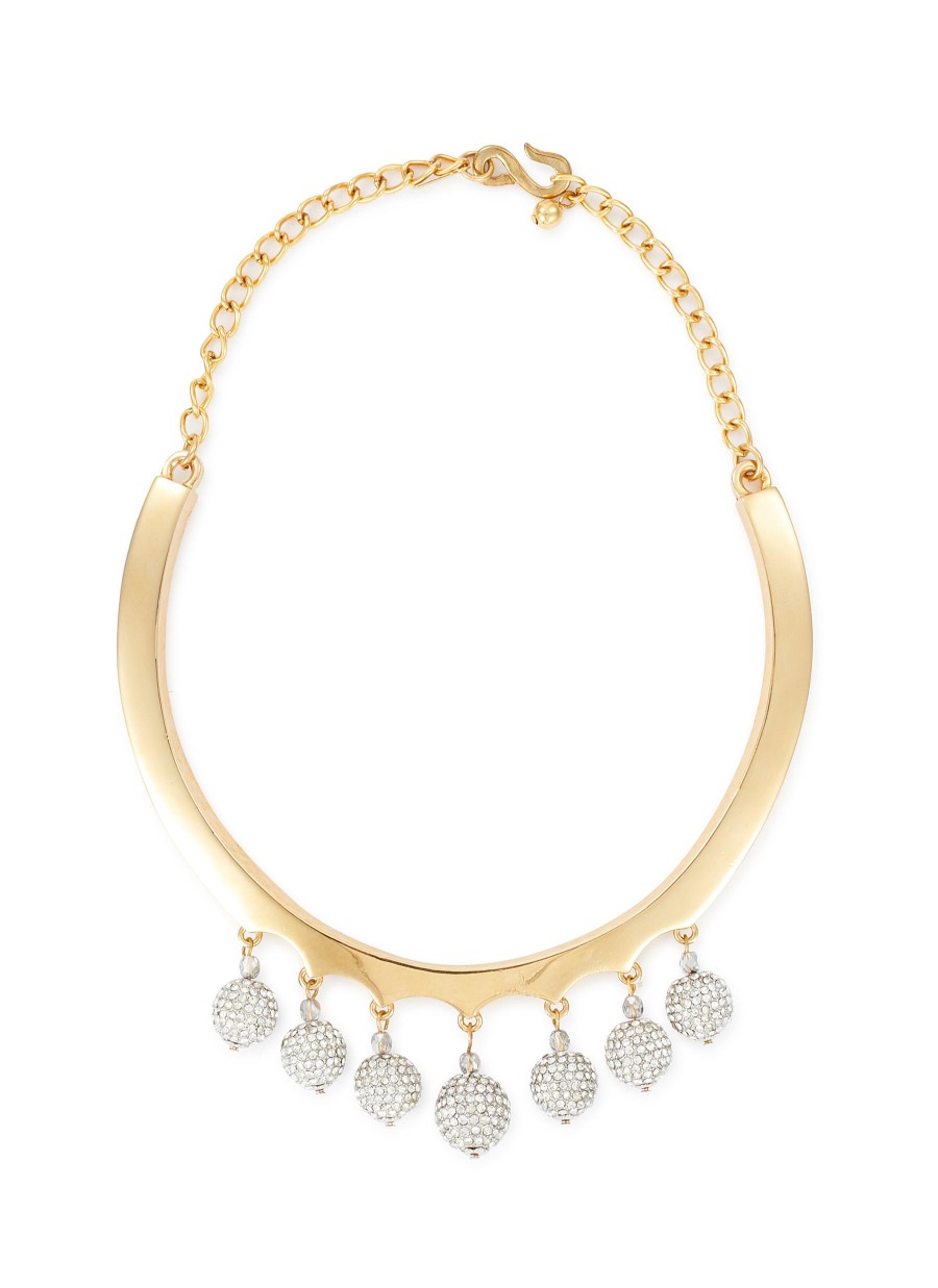 Women LANE CRAWFORD VINTAGE ACCESSORIES Vintage Accessories | Kjl Gold Toned Metal Diamante Choker