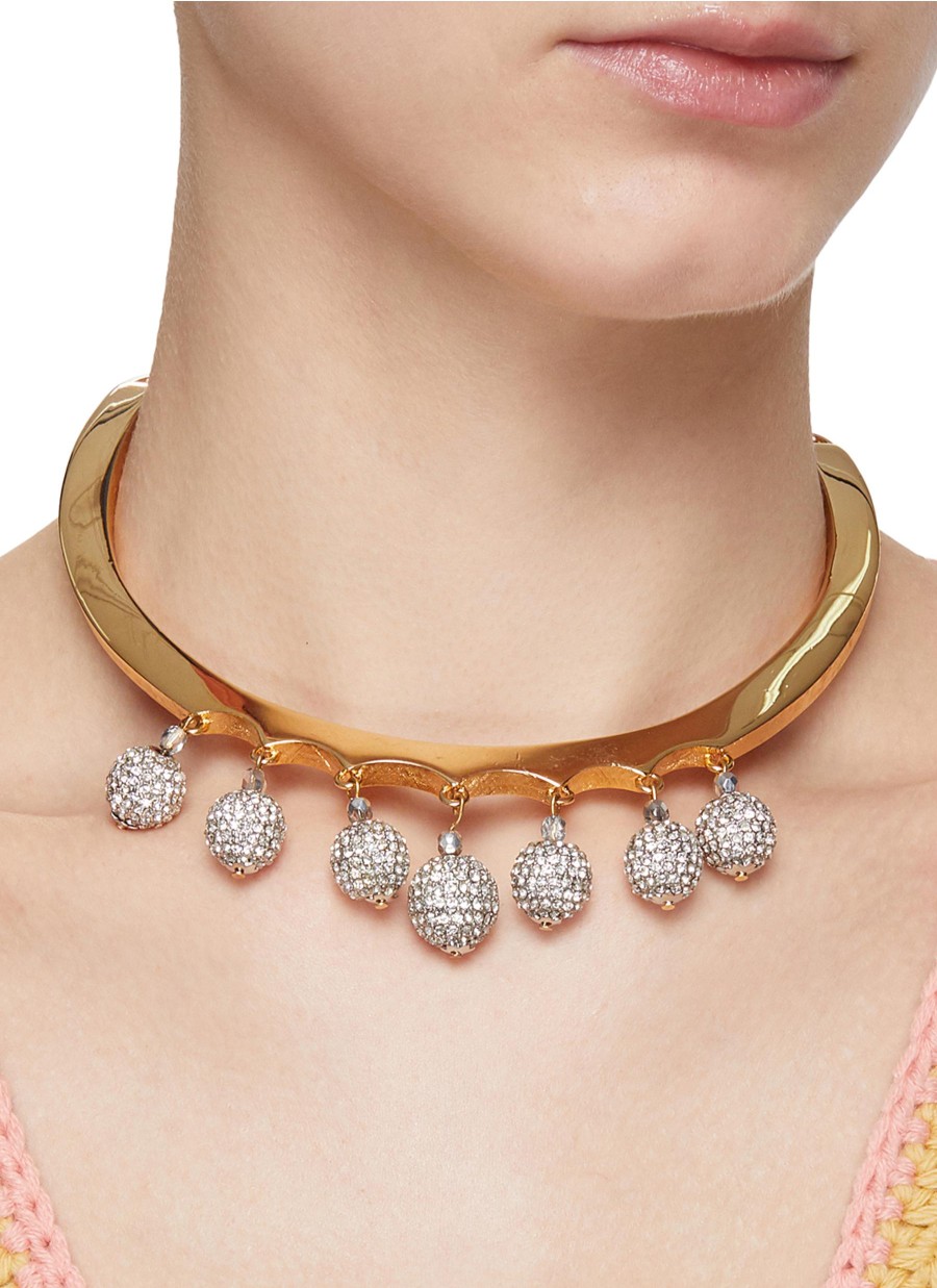 Women LANE CRAWFORD VINTAGE ACCESSORIES Vintage Accessories | Kjl Gold Toned Metal Diamante Choker