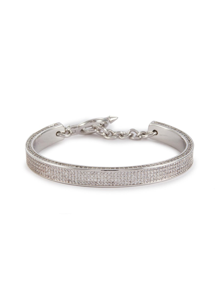 Women EDDIE BORGO Fashion Jewellery | Pave Zenith Silver Toned Metal Cuff Bracelet