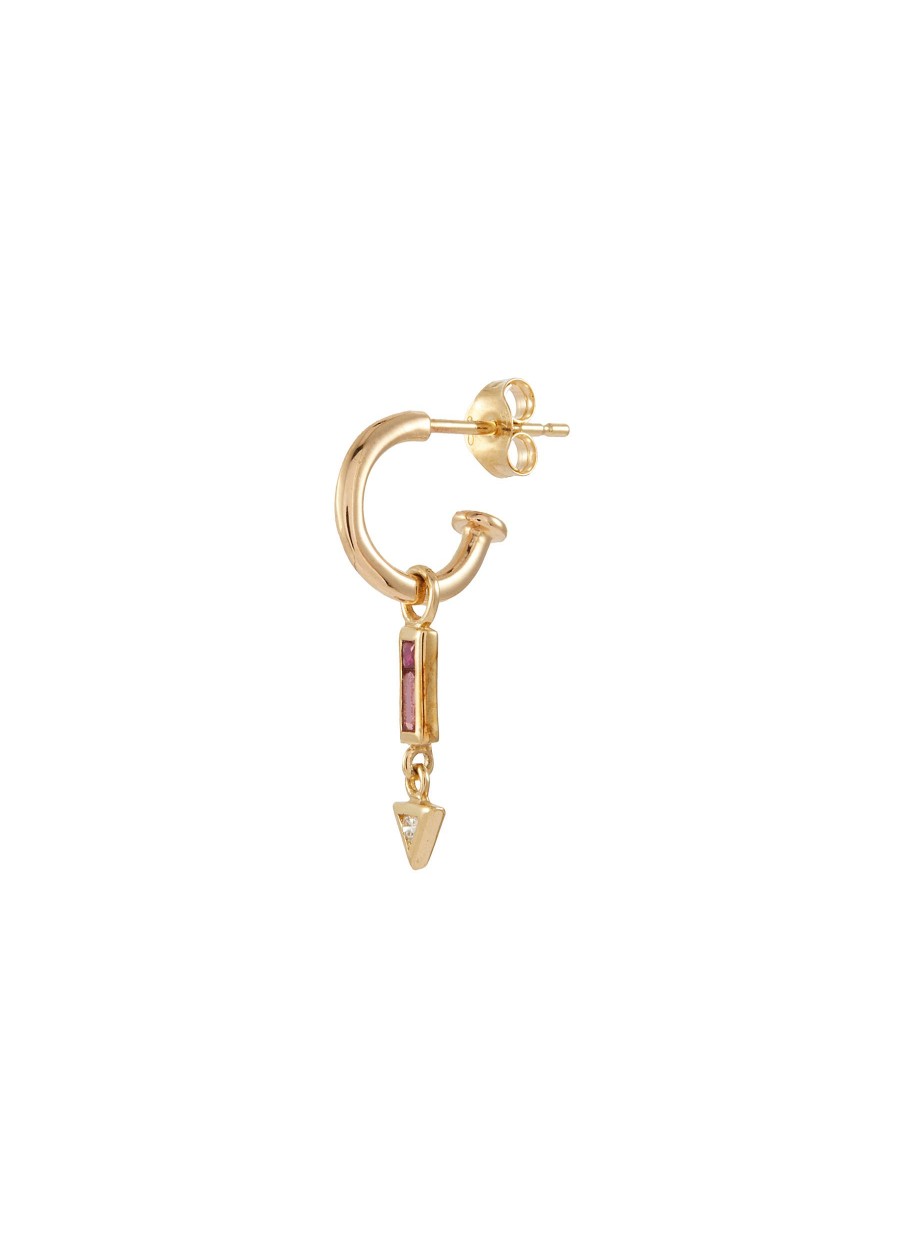 Women MÉTIER BY TOMFOOLERY Fashion Jewellery | Mini 2.1 Az Plaque Single Hoop Earring