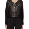 Women MO&CO. Jackets | Cropped Leather Jacket