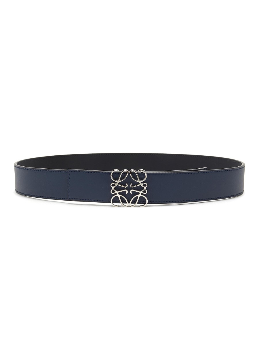 Men LOEWE Belts | Reversible Anagram Buckle Leather Belt