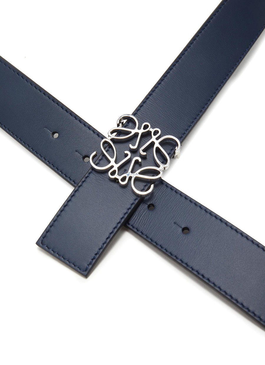 Men LOEWE Belts | Reversible Anagram Buckle Leather Belt