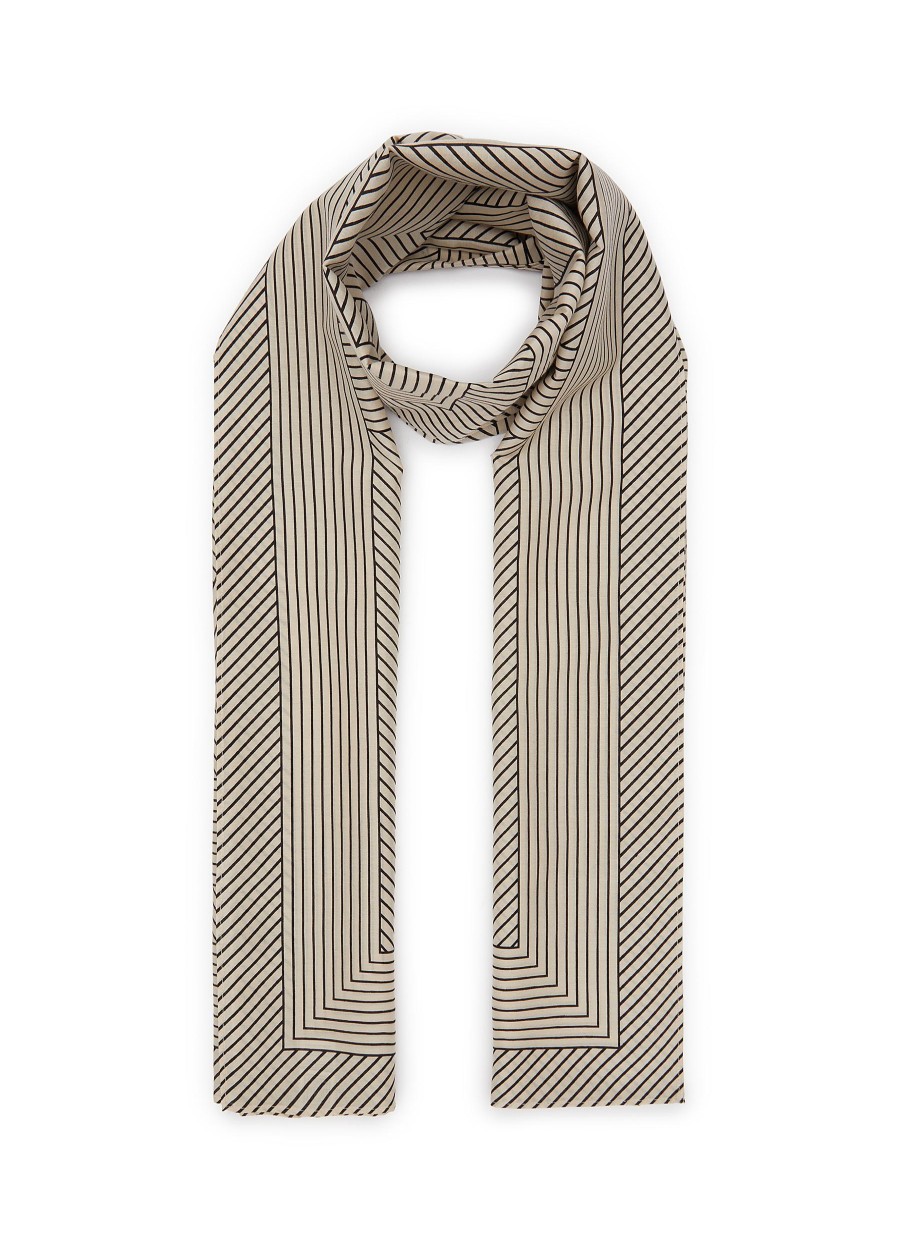 Women TOTEME Scarves & Wraps | Striped Monogram Cotton Silk Saarong