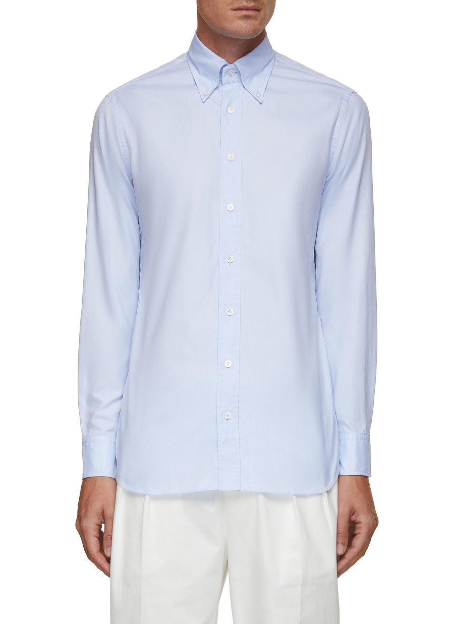 Men LARDINI Shirts | Thomas Mason Royal Cotton Oxford Shirt