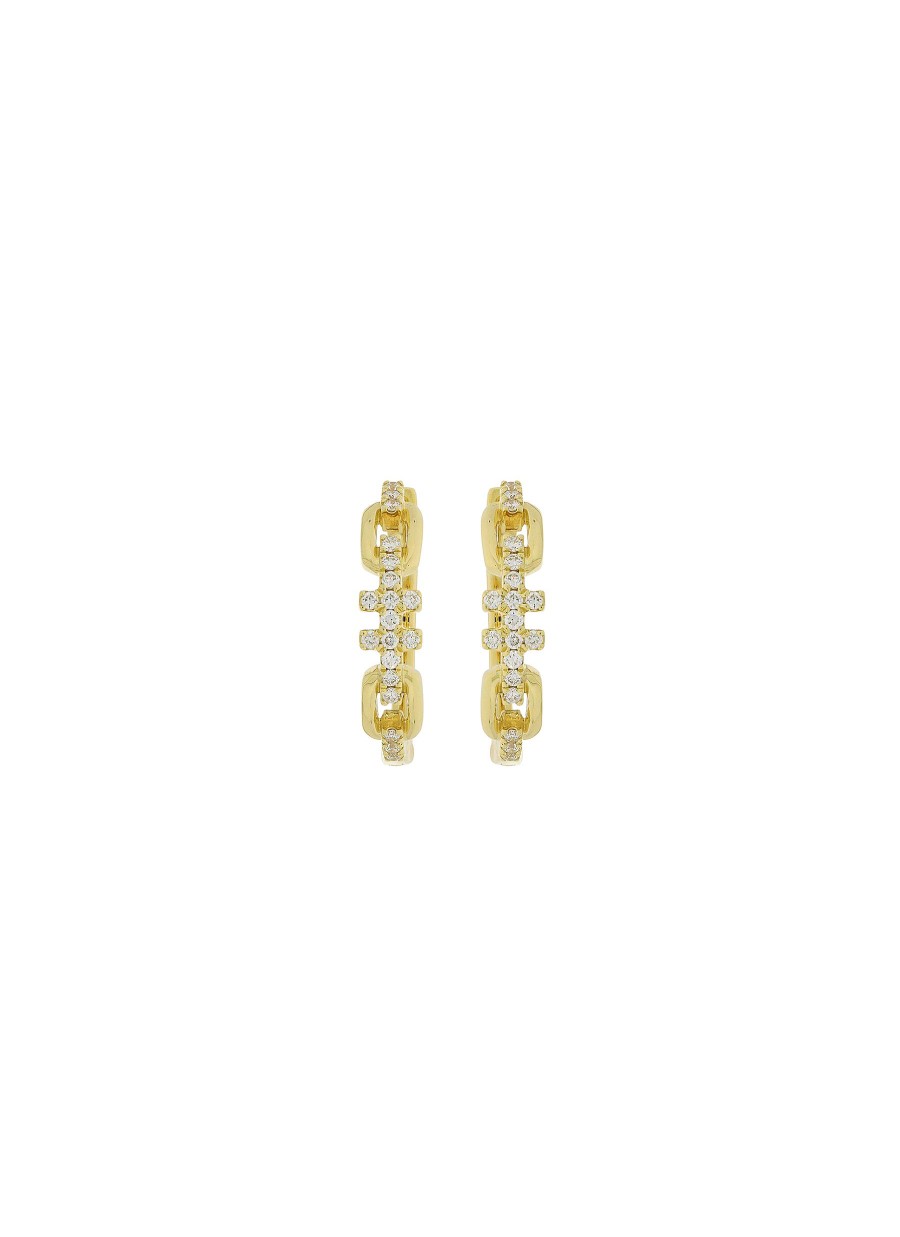 Women LC COLLECTION JEWELLERY Fine Jewellery | 18K Gold Diamond Hoop Earrings