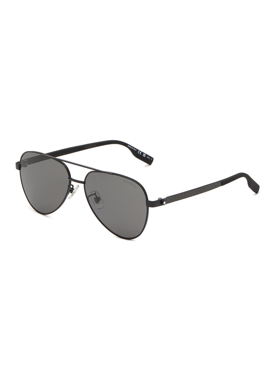 Men MONTBLANC Eyewear | Mb0182S Metal Aviator Sunglasses