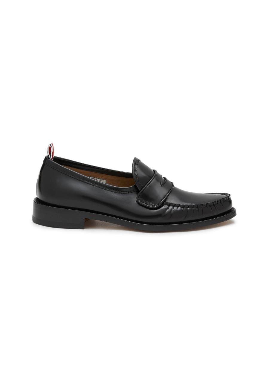 Men THOM BROWNE Flats | Leather Penny Loafers