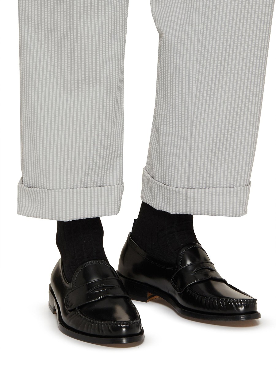 Men THOM BROWNE Flats | Leather Penny Loafers