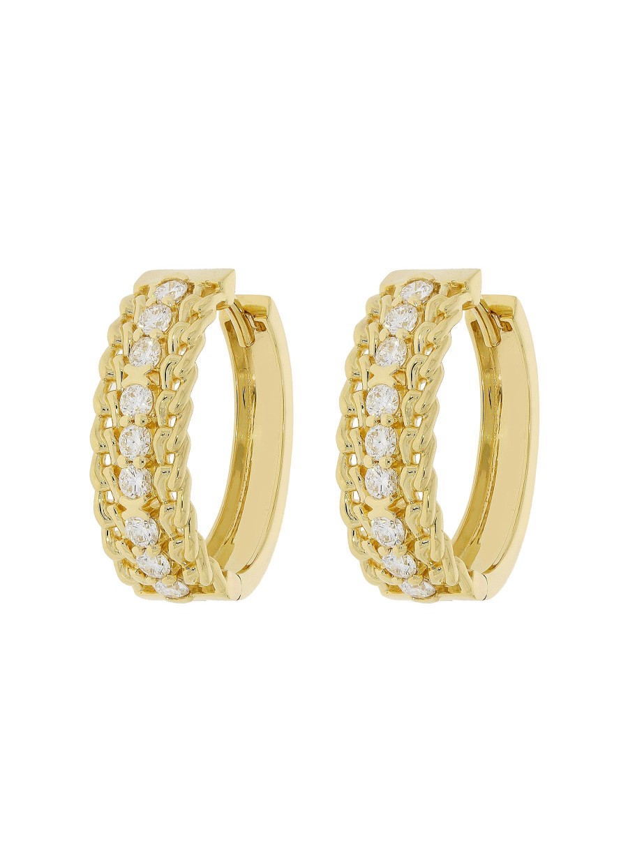 Women LC COLLECTION JEWELLERY Fine Jewellery | 18K Gold Diamond Hoop Earrings