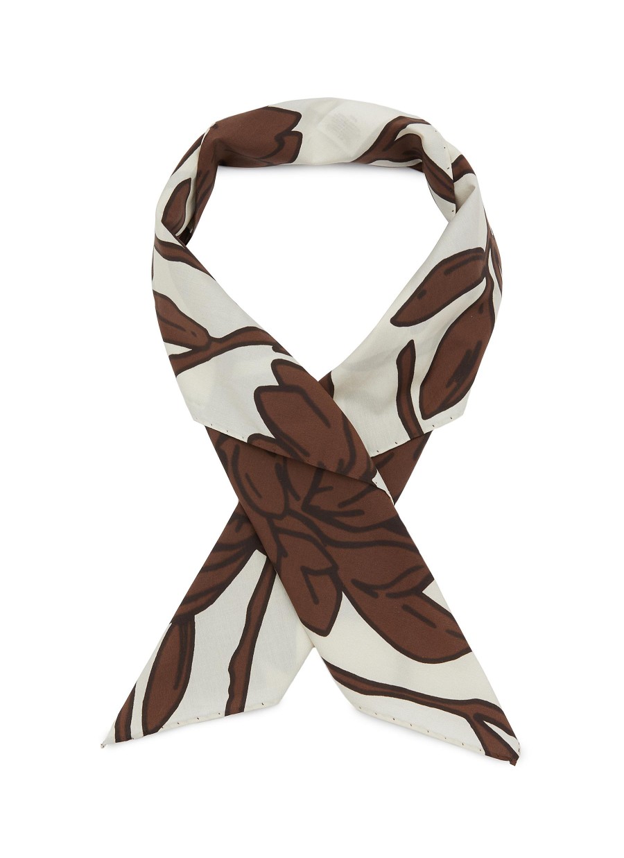 Women BRUNELLO CUCINELLI Scarves & Wraps | Floral Print Cotton Foulard