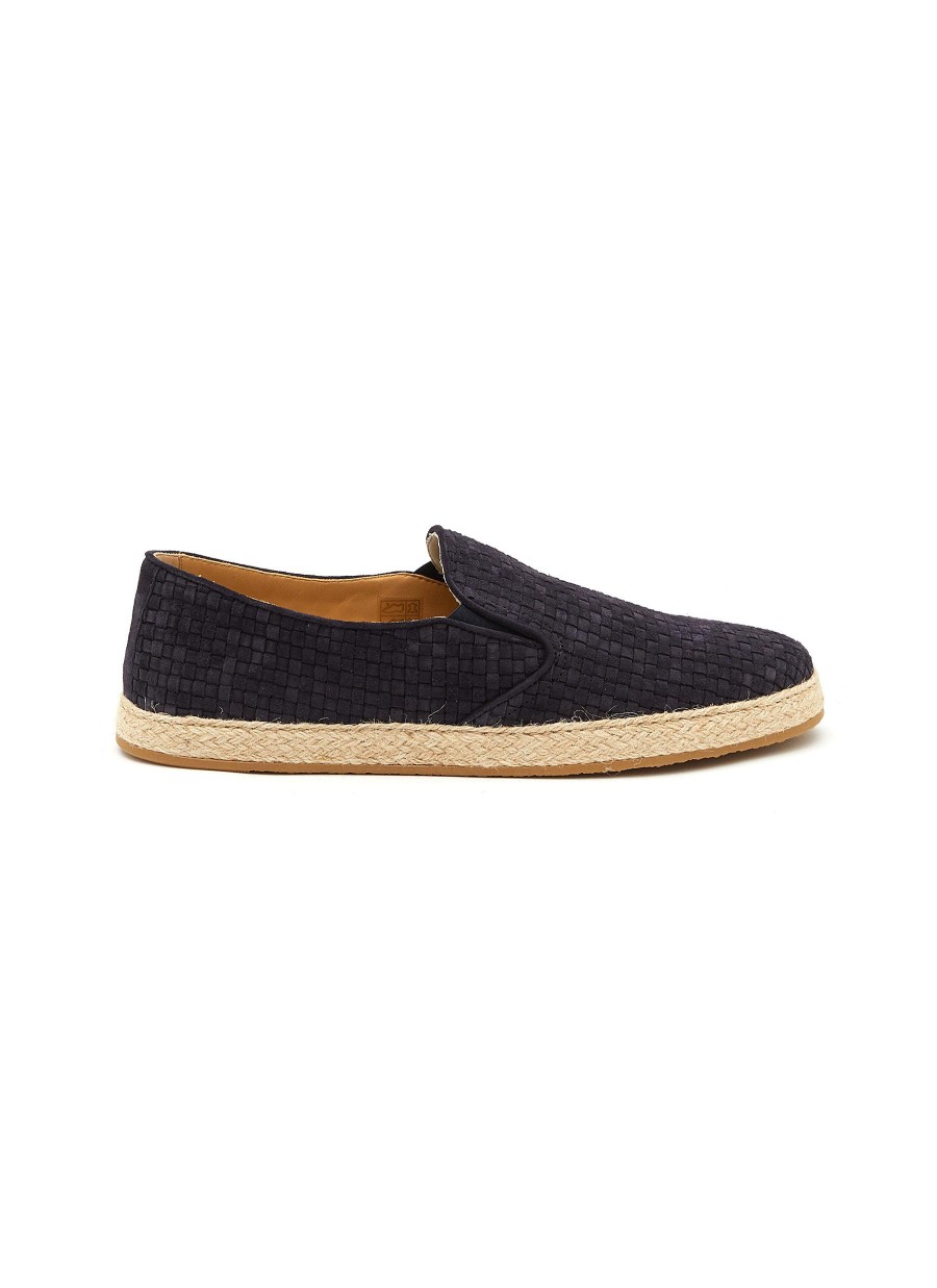 Men BRUNELLO CUCINELLI Flats | High Vamp Intrecciato Suede Espadrilles