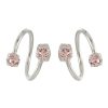 Women JUSTINE CLENQUET Fashion Jewellery | Maxine Palladium Plated Pink Crystal Earrings Crystal