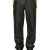 Men BOTTEGA VENETA Pants | Intrecciato Leather Straight Leg Pants