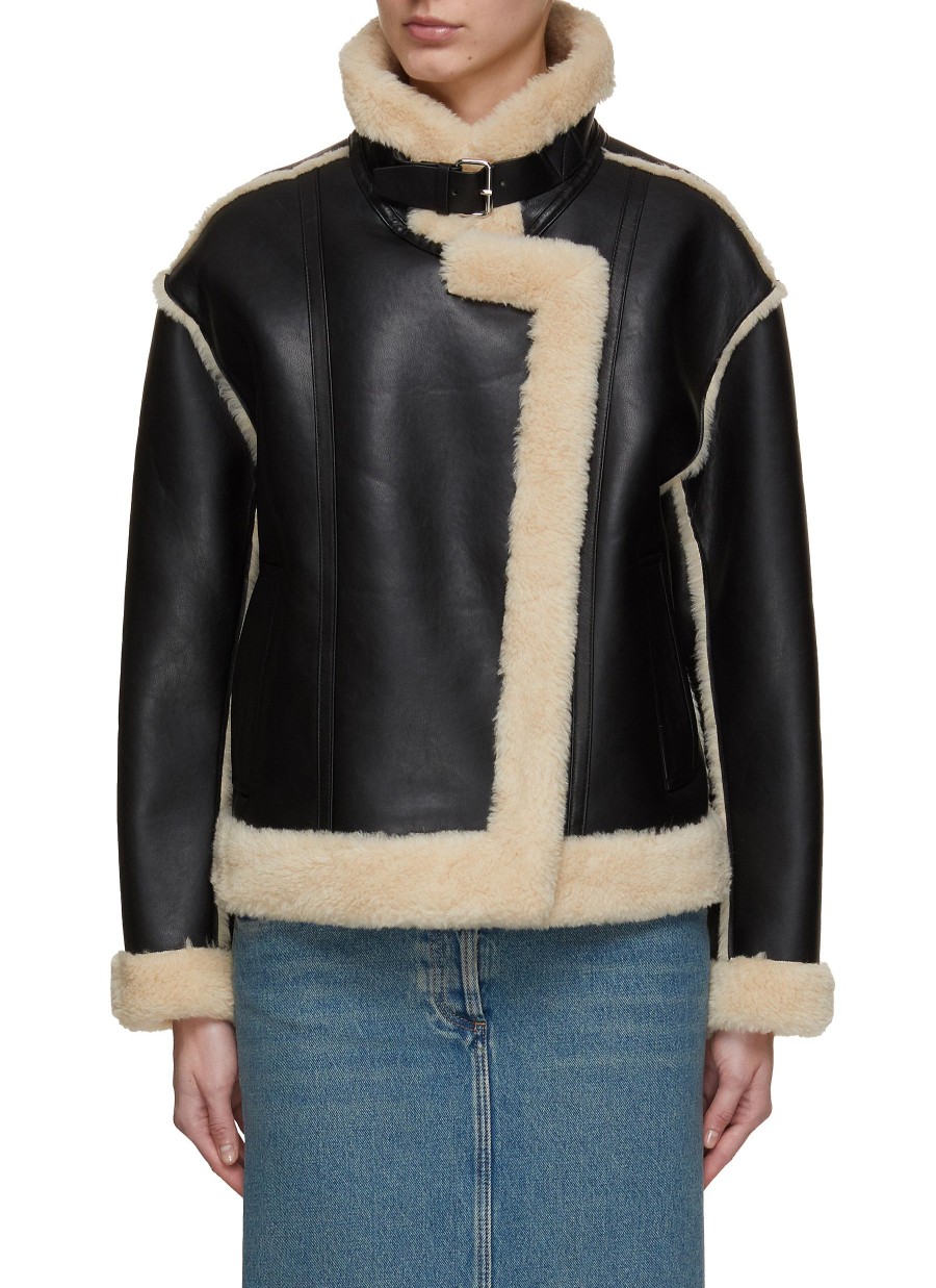 Women MO&CO. Jackets | Cropped Shearling Jacket