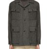 Men TOMORROWLAND Coats | Notch Lapel Herringbone Tweed Coat