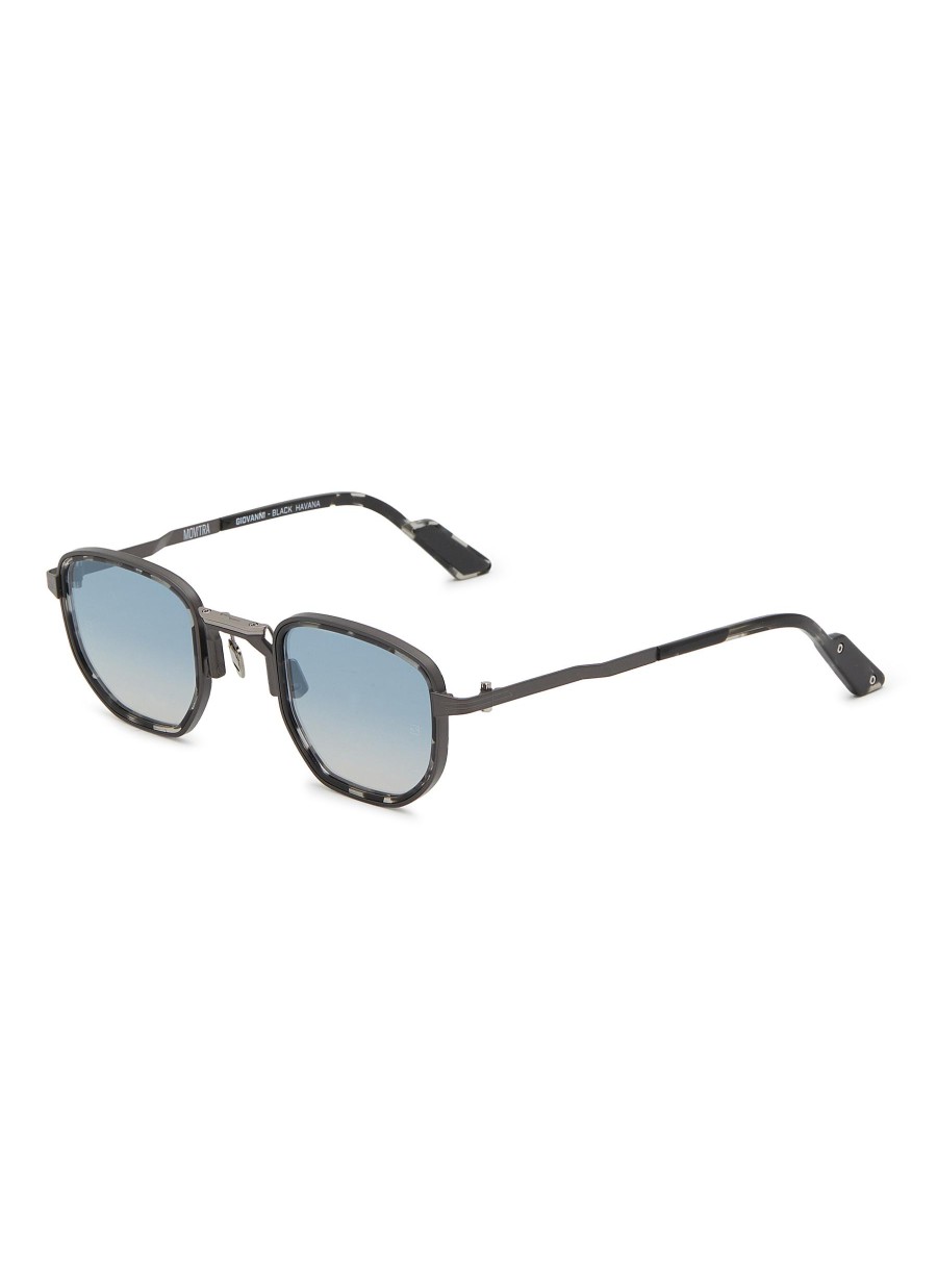 Men MOVITRA EYEWEAR Eyewear | Giovanni Black Havana Acetate Square Sunglasses