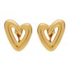 Women LANE CRAWFORD VINTAGE ACCESSORIES Vintage Accessories | Vintage Monet Gold Tone Heart Cip On Earrings