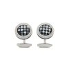 Men TATEOSSIAN Cufflinks | Checkerboard Rodium Plated Sterling Silver Onyx Mother Of Pearl Round Cufflinks