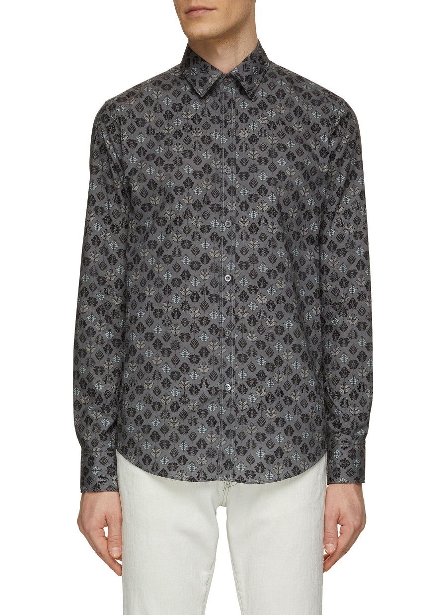 Men CANALI Shirts | Leaf Print Shirt