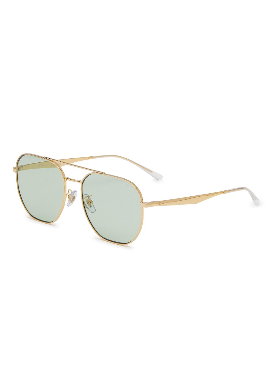 Women RAY BAN Eyewear | Double Bridge Metal Square Sunglasses