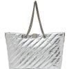 Women BALENCIAGA Tote Bags | Large Crush Metallic Carry All Leather Tote Bag