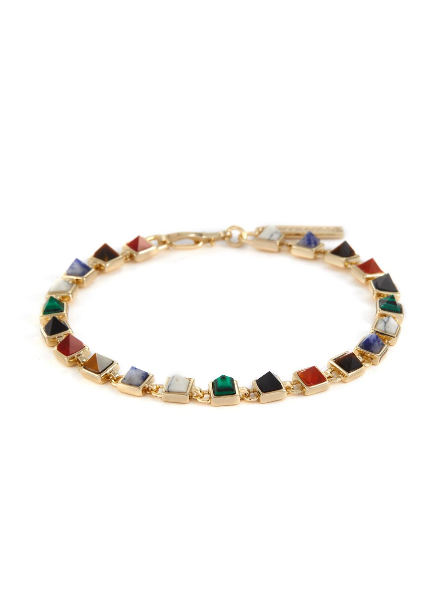 Women EDDIE BORGO Fashion Jewellery | Pyramid 12K Gold Plated Metal Tennis Bracelet