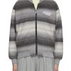 Women MISSONI Jackets | Grey Contrast Stripe Logo Bomber Jacket