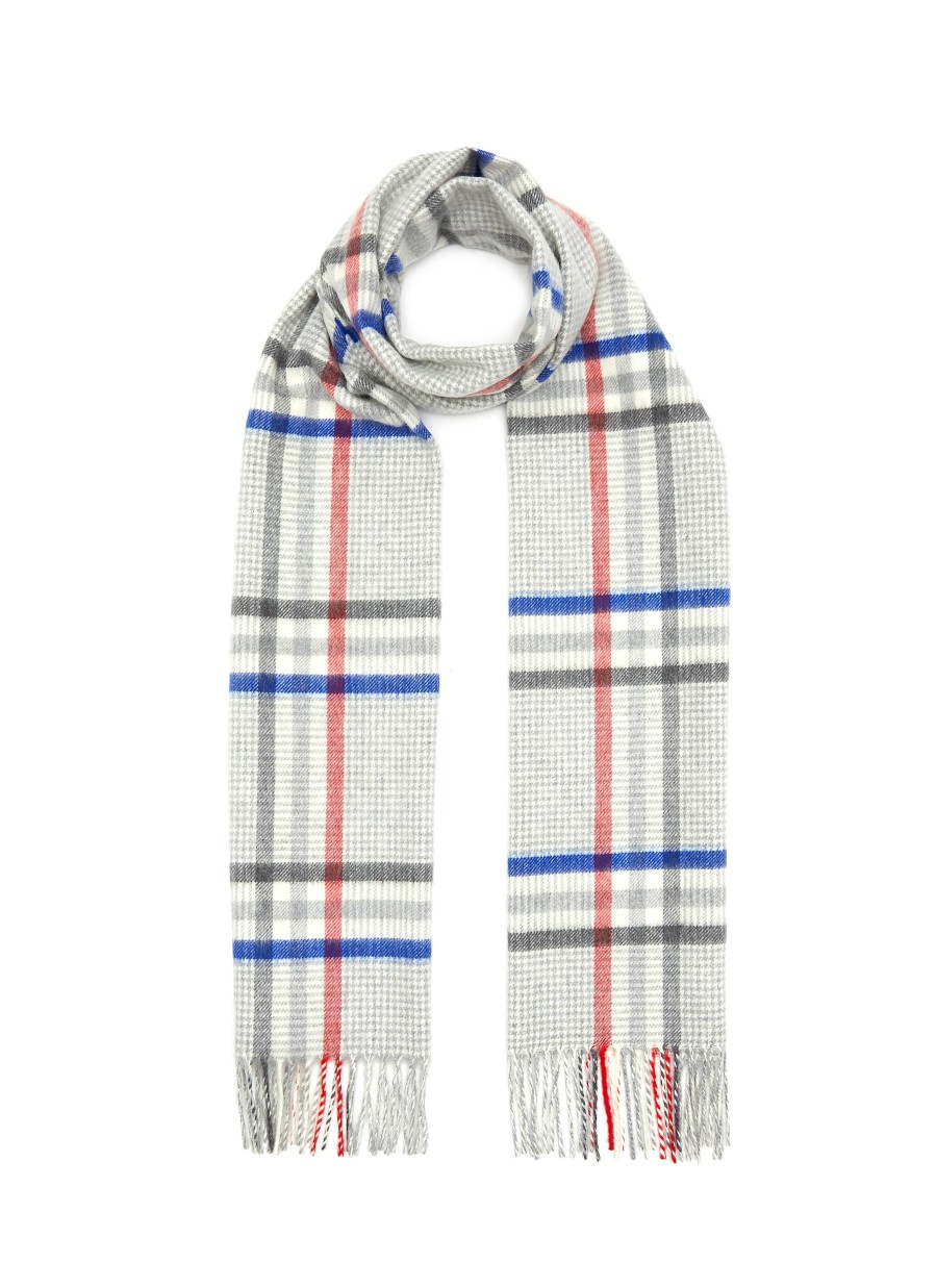 Men JOHNSTONS OF ELGIN Scarves | Chequered Houndstooth Wool Scarf