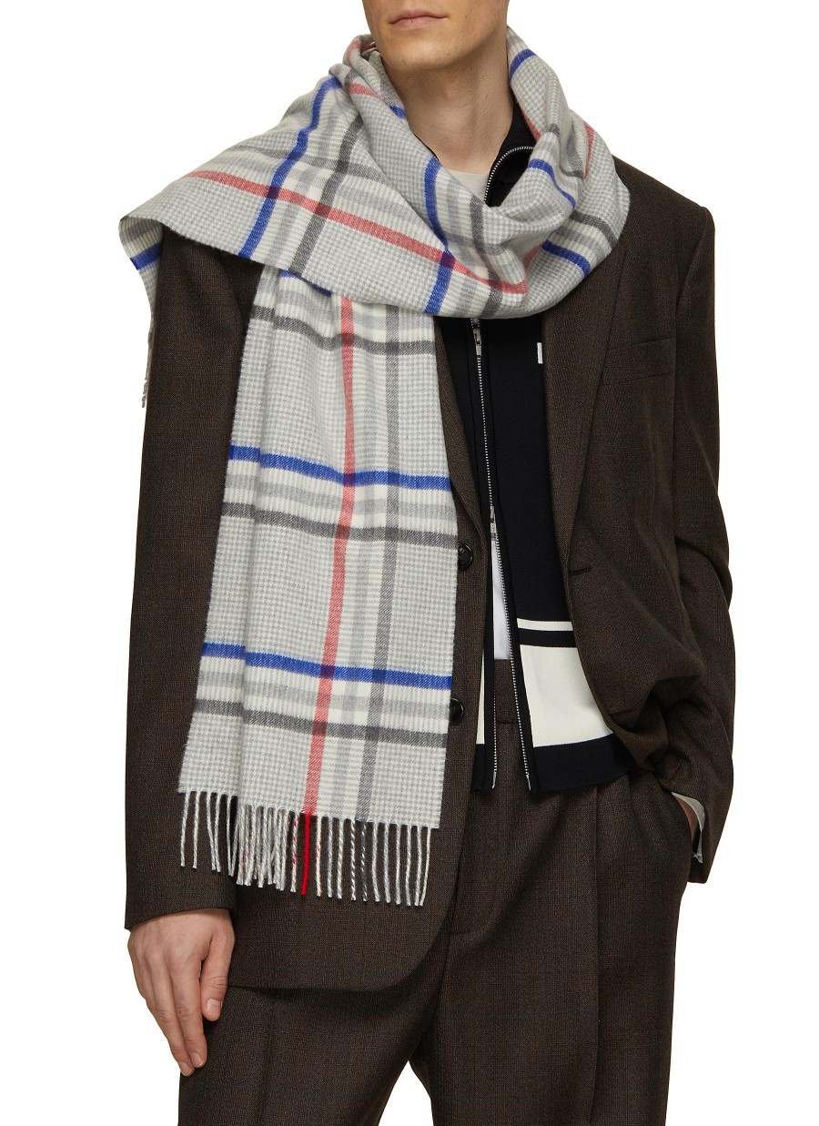 Men JOHNSTONS OF ELGIN Scarves | Chequered Houndstooth Wool Scarf