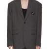 Men WE11DONE Suits | Rubber Logo Patch Oversized Blazer