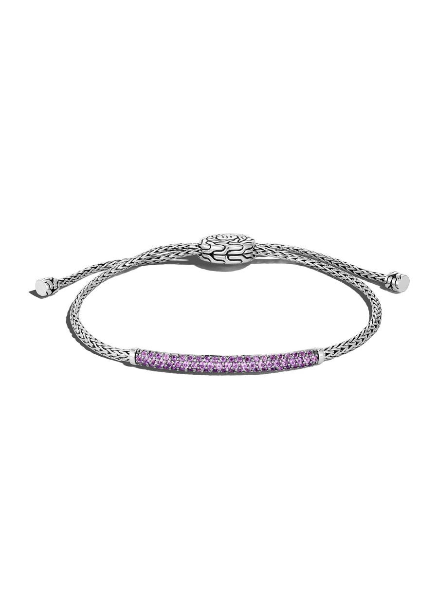 Women JOHN HARDY Fine Jewellery | Classic Chain Sterling Silver Amethyst Mini Chain Bracelet — Size S-M