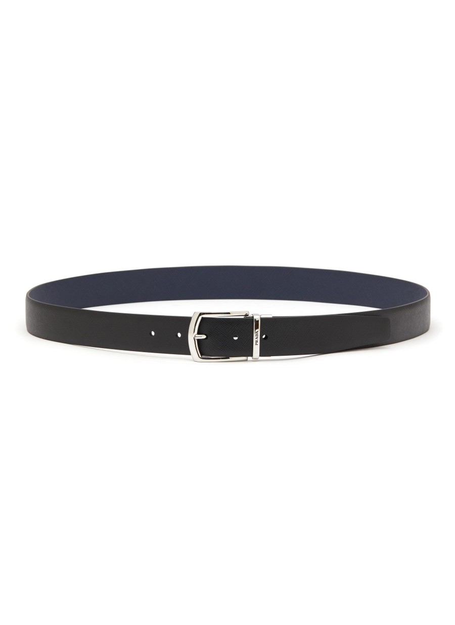 Men PRADA Belts | Reversible Saffiano Leather Belt