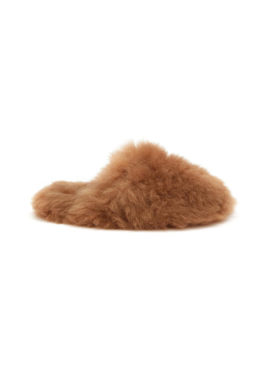 Women YVES SALOMON Slides | Folk Shearling Fur Slides