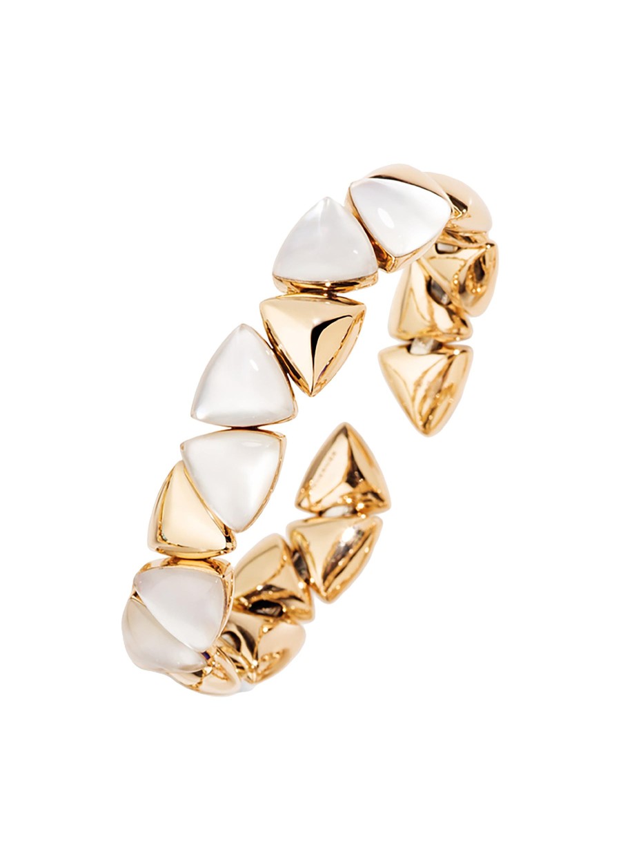 Women VHERNIER Fine Jewellery | Freccia 18K Rose Gold White Mother Of Pearl Rock Crystal Mini Bracelet