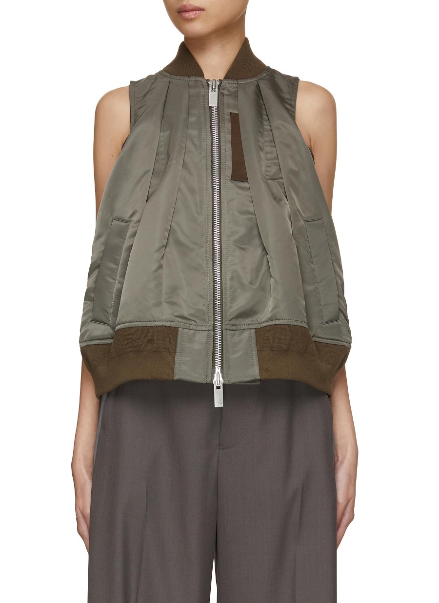 Women SACAI Coats | Sporty Zip Up Vest