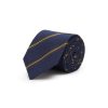 Men STEFANOBIGI MILANO Ties | Herringbone Contrast Stripe Linen Silk Tie