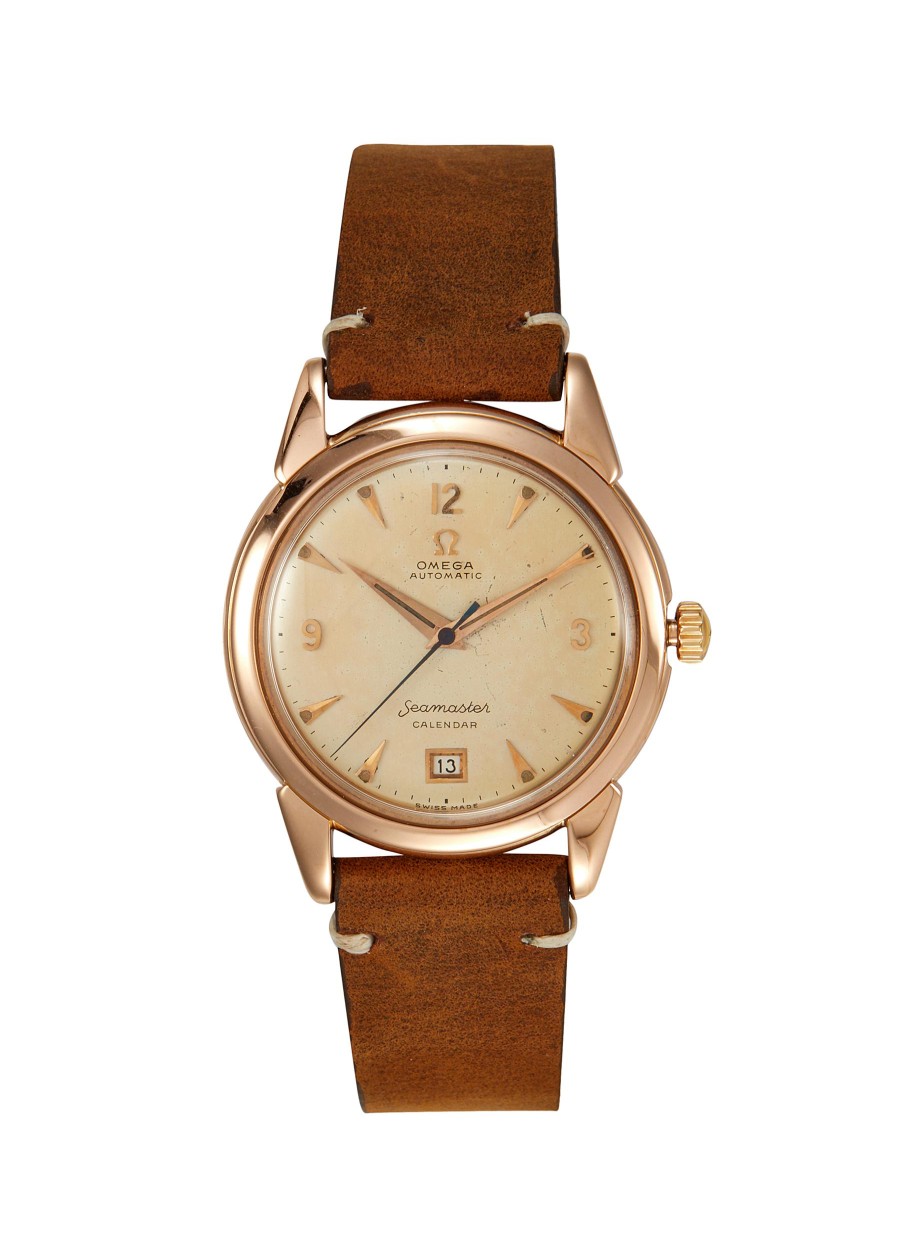 Men LANE CRAWFORD VINTAGE COLLECTION Watches | Omega Seamaster Rose Golden Dial 18K Rose Gold Case Watch