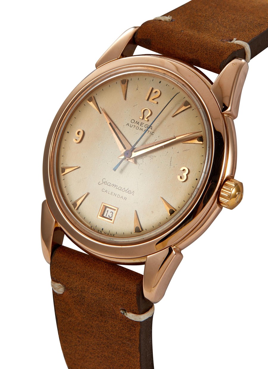 Men LANE CRAWFORD VINTAGE COLLECTION Watches | Omega Seamaster Rose Golden Dial 18K Rose Gold Case Watch