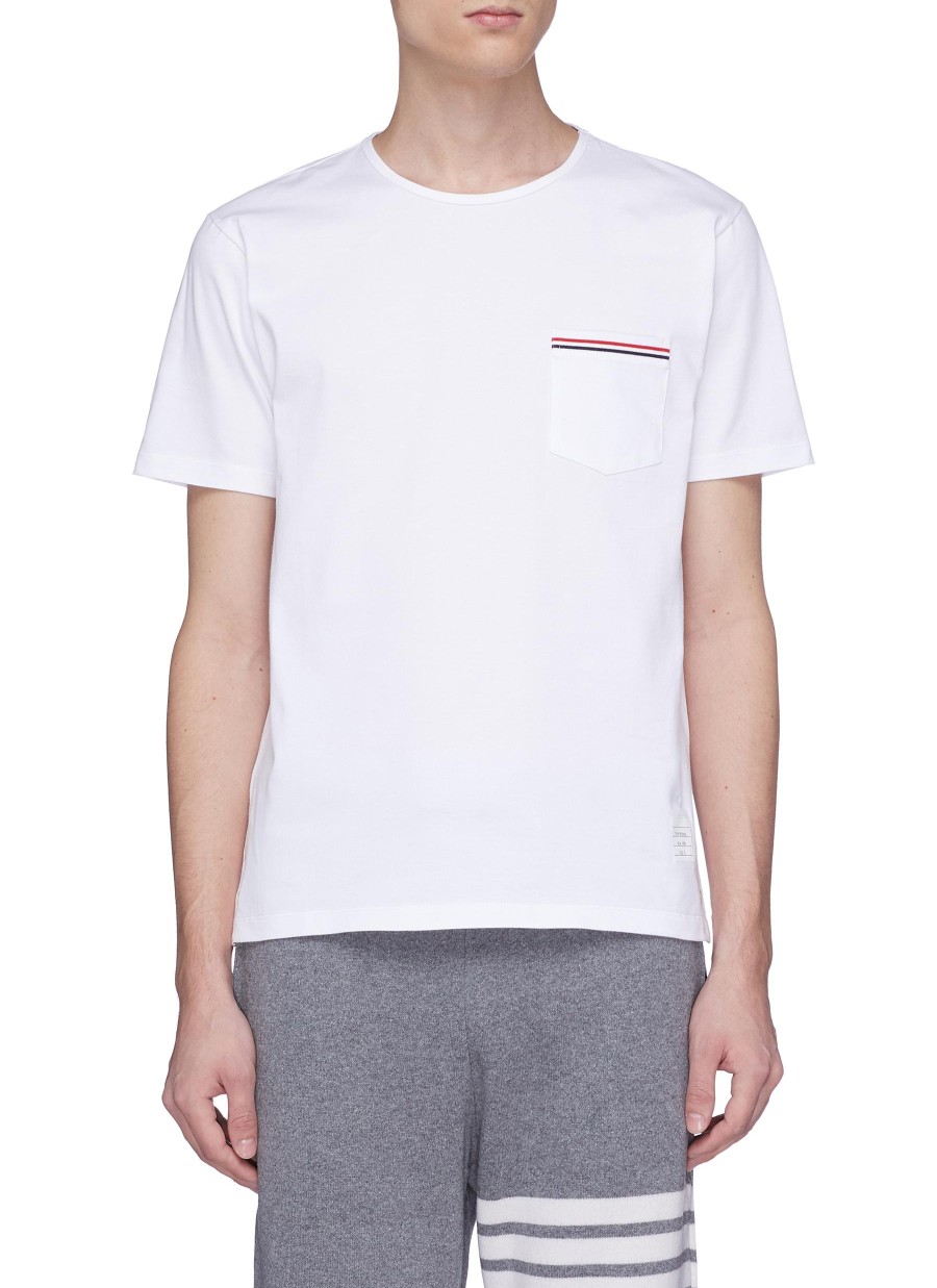 Men THOM BROWNE T-Shirts | Stripe Pocket T-Shirt