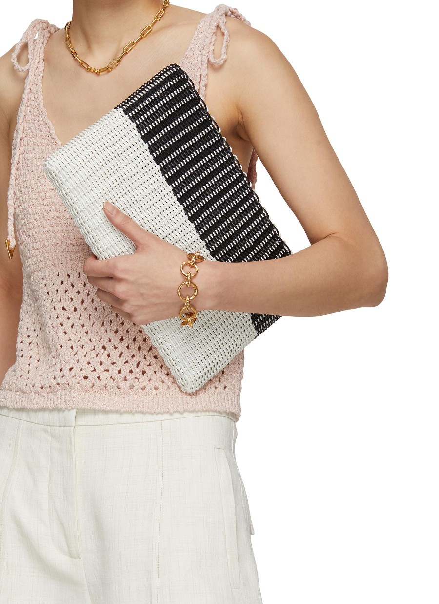 Women PALOROSA Clutch Bags | Large Bicoloured Woven Clutch