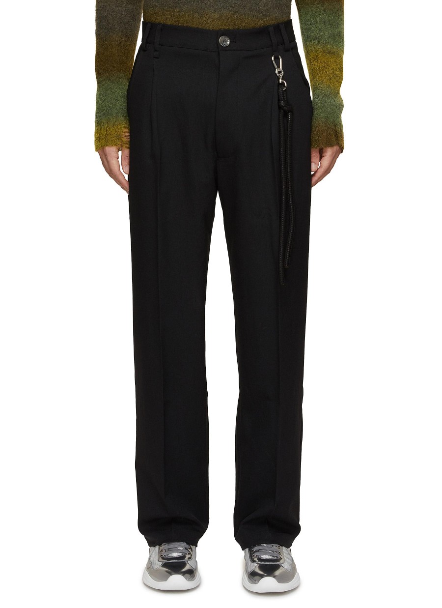 Men SONG FOR THE MUTE Pants | Detachable Rope Straight Leg Pleated Pants