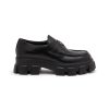 Men PRADA Formal Shoes | Logo Plaque Lug Sole Leather Loafers