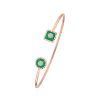 Women KORLOFF Fine Jewellery | Saint-Petersbourg Rose Gold Diamond Green Agate Bangle — Size 16