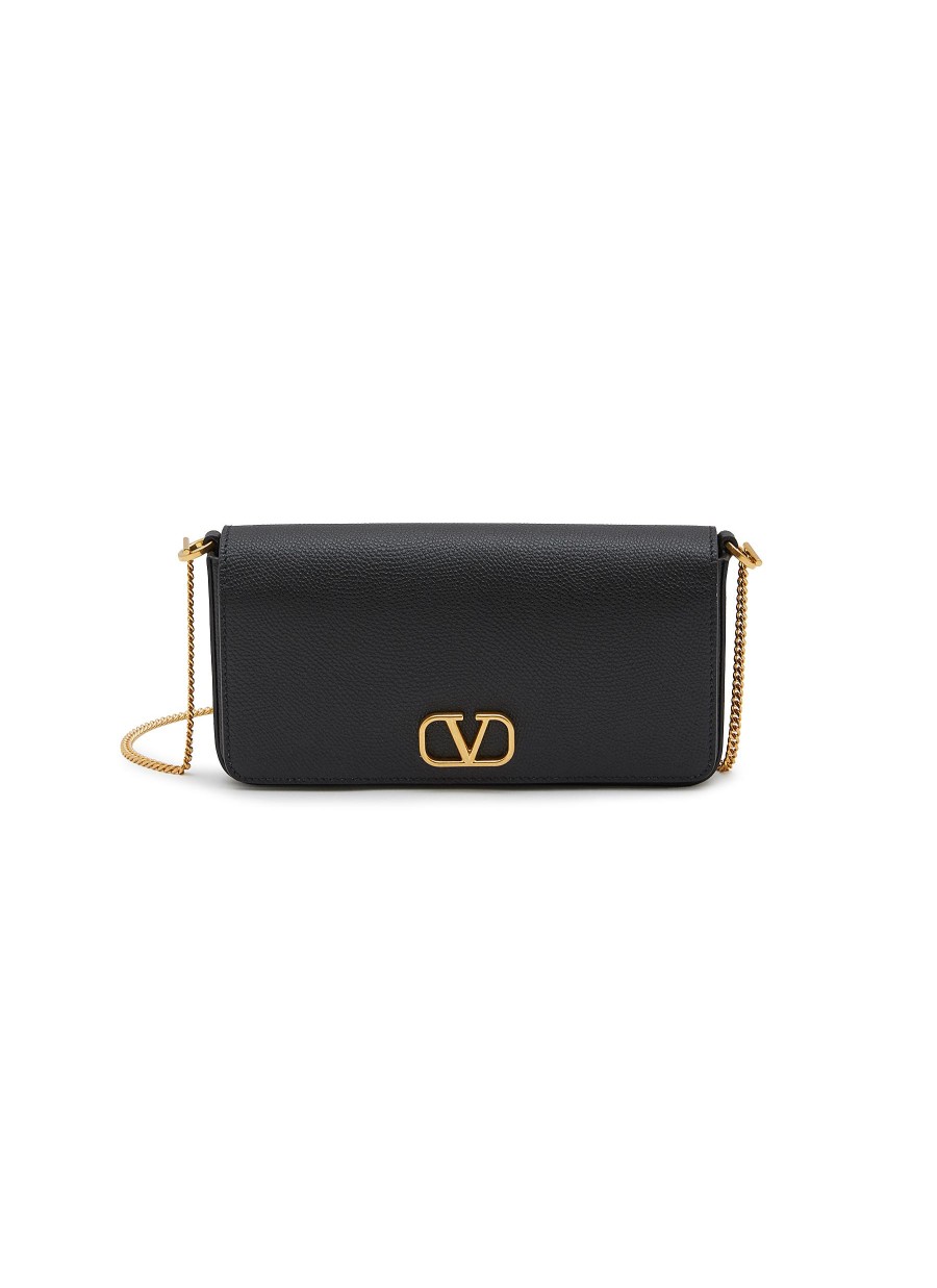 Women VALENTINO Crossbody | Vlogo Grained Leather Pouch