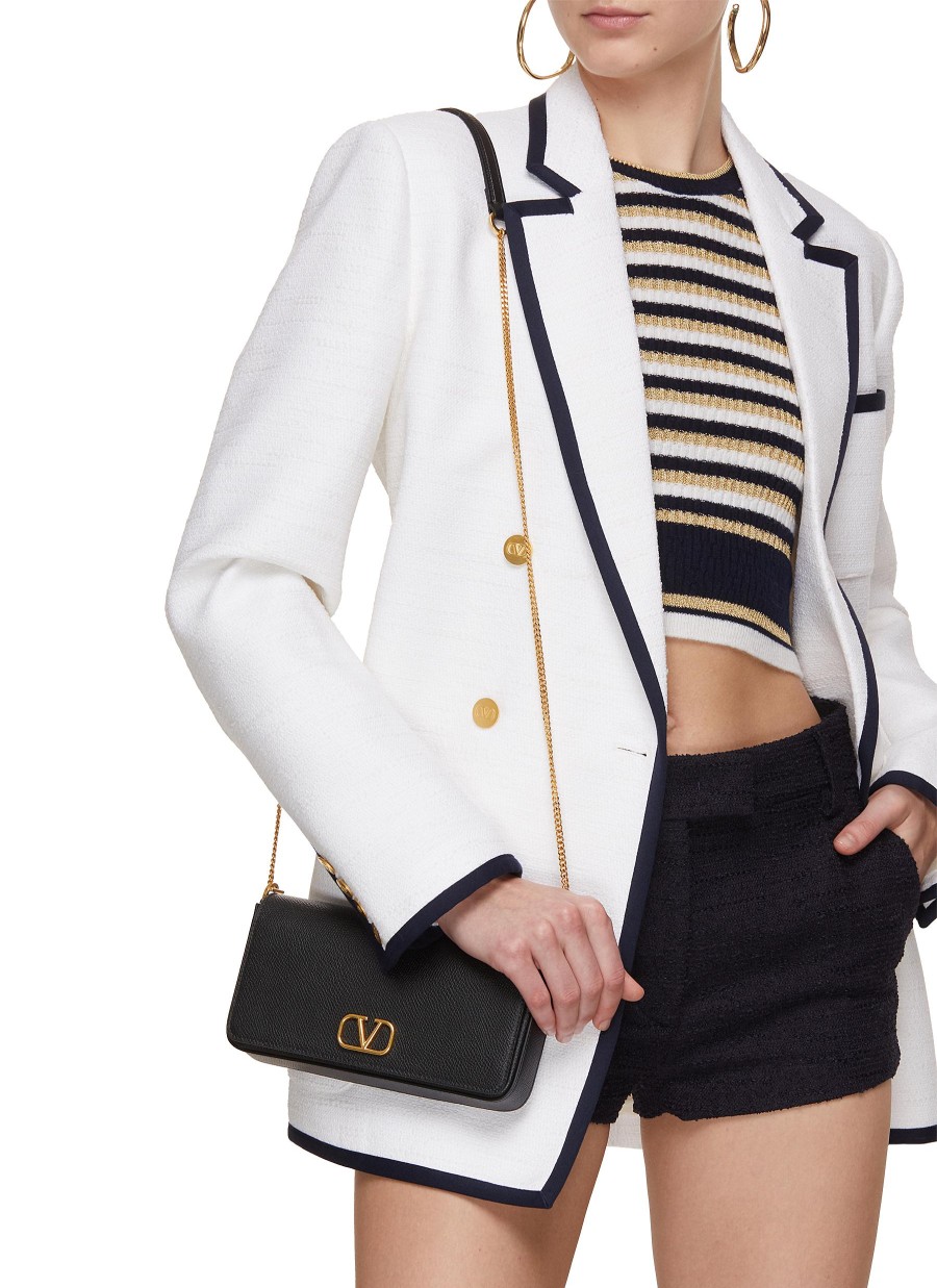 Women VALENTINO Crossbody | Vlogo Grained Leather Pouch